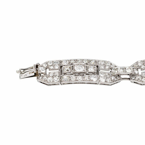 Art déco - Bracelet en or blanc, platine et diamants 58 Facettes 5078482CN