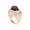 Bague 52 Circle Fine Art - Bague dôme en or jaune 14k améthyste cabochon et diamants 58 Facettes G13513