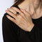 Bague 52 Circle Fine Art - Bague dôme en or jaune 14k améthyste cabochon et diamants 58 Facettes G13513