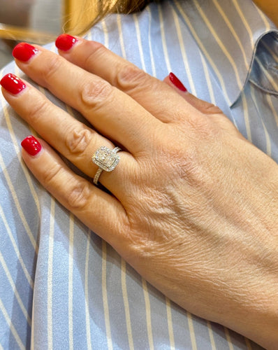 50.5 Solitaire - Bague en or blanc 18 carats et diamants 58 Facettes 13181
