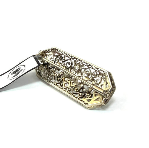 Broche en or blanc 18 ct et diamants 58 Facettes 773 F OC