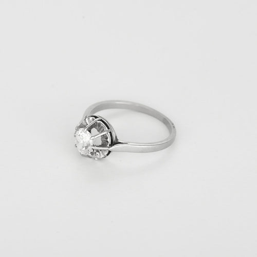 54 Bague solitaire en or gris et diamant taille ancienne 0,70 ct 58 Facettes GoldenL-3
