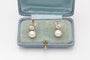 Boucles d'oreilles anciennes en or jaune, platine, diamants et perles 58 Facettes 13474