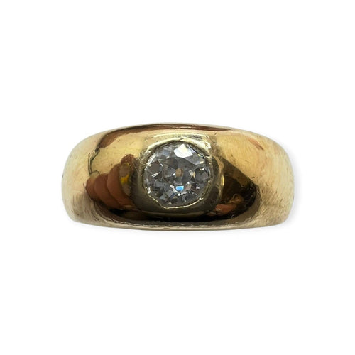 56 Bague jonc en or jaune 750 et diamant 58 Facettes 330096520