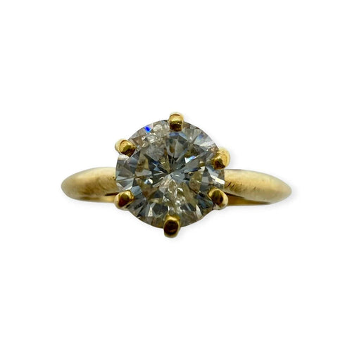 52 Bague solitaire en or jaune 750 et diamant 0,70 ct 58 Facettes 330096527