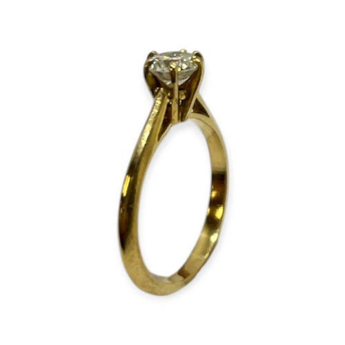52 Bague solitaire en or jaune 750 et diamant 0,70 ct 58 Facettes 330096527