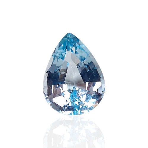 Topaze bleue du Brésil - Pierre 8,325 ct taille goutte mixte 58 Facettes #26-129-TPBLGT