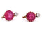 Boucles d'oreilles Boucles d'oreilles en or jaune 18 ct, rubis et diamants 58 Facettes OR253 '(0939)