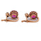 Boucles d'oreilles Boucles d'oreilles en or jaune 18 ct, rubis et diamants 58 Facettes OR253 '(0939)