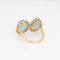 Bague 54 Bague cocktail en or jaune 18k, aigue-marines sculptées et diamants 58 Facettes G13529