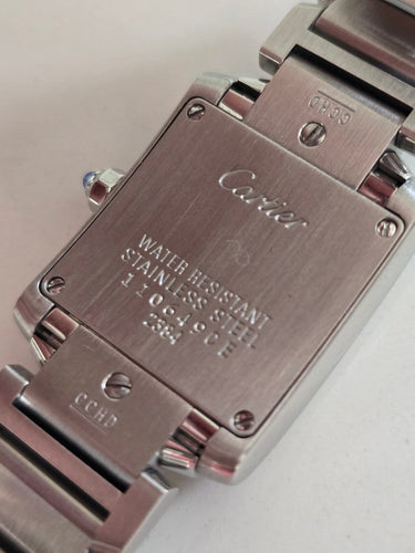 Montre Cartier Tank Française - Montre en acier inoxydable 58 Facettes 1