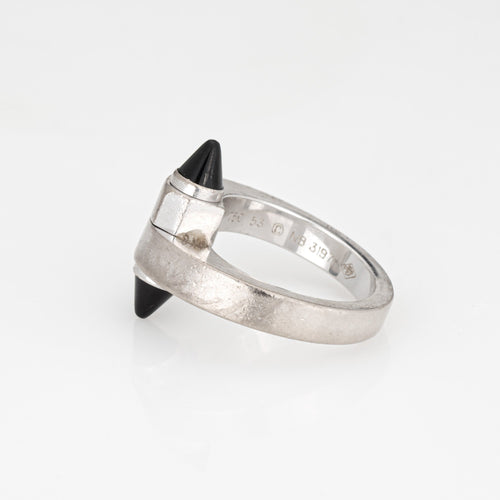 Bague 53 Cartier Menotte - Bague en or blanc 18 ct et onyx, taille 53 58 Facettes G13580