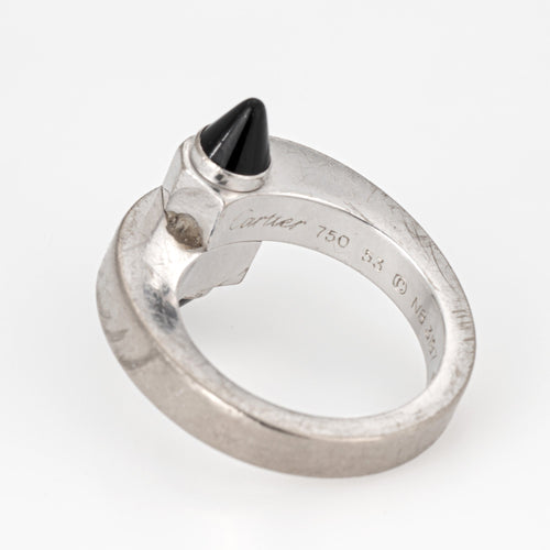 Bague 53 Cartier Menotte - Bague en or blanc 18 ct et onyx, taille 53 58 Facettes G13580