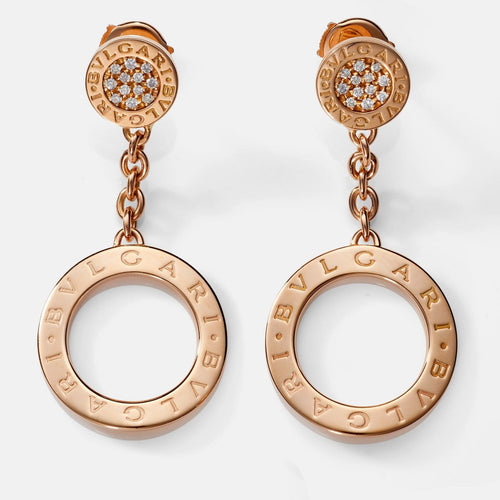 Bvlgari Bvlgari - Boucles d'oreilles en or rose et diamants 58 Facettes 00