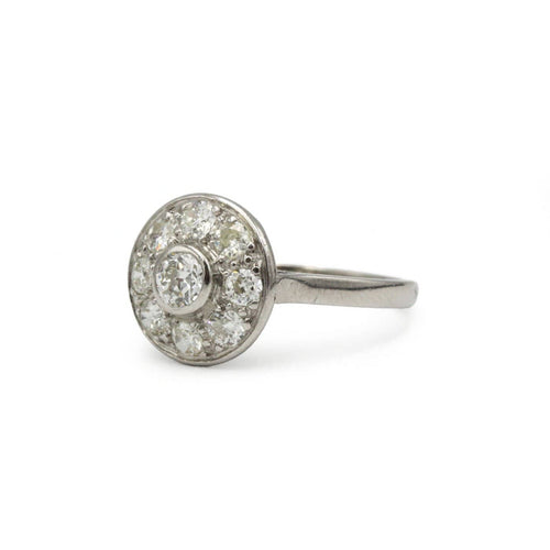 Bague 50 Art déco - Bague en platine 950 et diamants 58 Facettes SA052