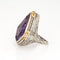 Bague 57 Art déco - Bague améthyste et perles en or blanc 18 carats 58 Facettes G13606