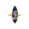 Bague 52 Art déco - Bague navette portrait en émail polychrome, or jaune 18 ct 58 Facettes G12812
