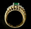 46.5 Bague en or jaune et blanc, émeraude et diamants 58 Facettes Bague 01