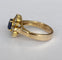 50 Bague en or jaune 18K avec saphir et diamants 58 Facettes ring