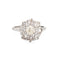 Bague 50 Art déco - Bague cluster halo en or blanc 14 carats et diamants 1,70 ct 58 Facettes G12656