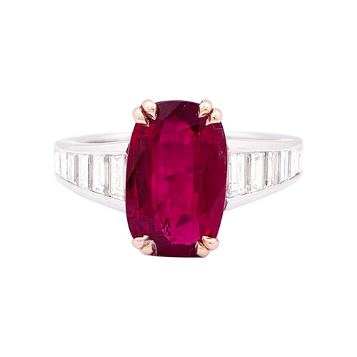 Bague 57 Manalys - Bague en or blanc et jaune, rubis et diamants 58 Facettes 35909