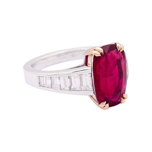 Bague 57 Manalys - Bague en or blanc et jaune, rubis et diamants 58 Facettes 35909