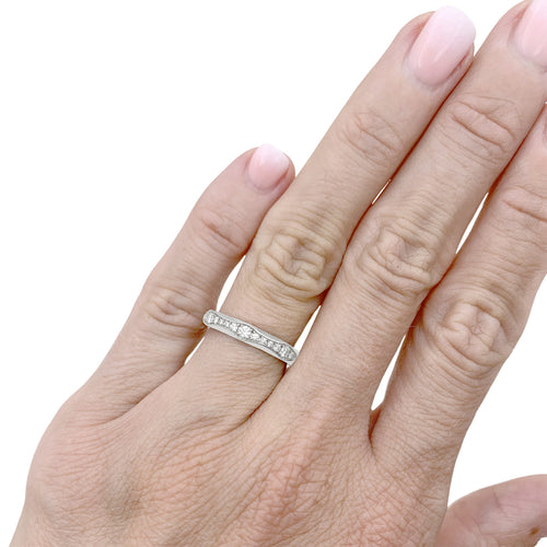Bague 50 Bulgari Infinito - Alliance en platine et diamants 58 Facettes 35867