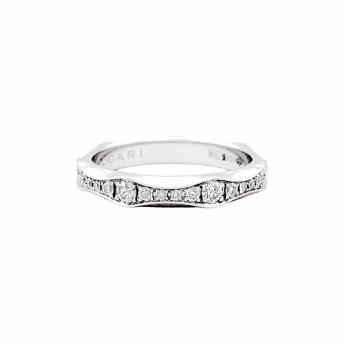 Bague 50 Bulgari Infinito - Alliance en platine et diamants 58 Facettes 35867