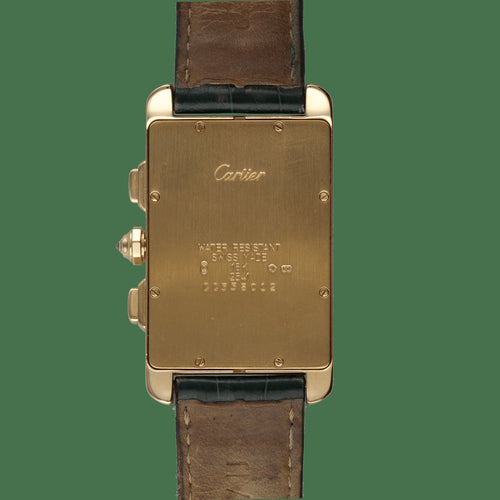 Cartier Tank Américaine - Montre grand modèle en or jaune et diamants 58 Facettes FB11843