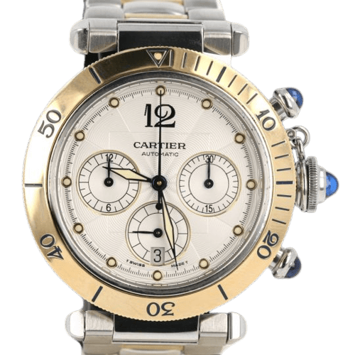 Cartier Pasha - Montre chronographe en or jaune et acier 58 Facettes MT47456