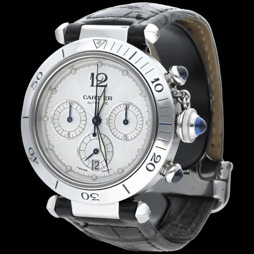 Cartier Pasha - Montre chronographe en acier 58 Facettes MT47449