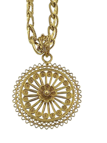 Collier portugais en or jaune 19 carats 58 Facettes C1572D