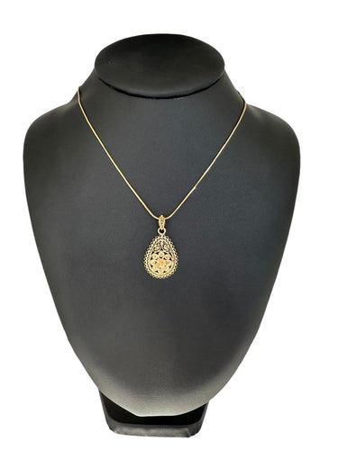 Pendentif traditionnel portugais en or jaune 19 carats 58 Facettes P1830D