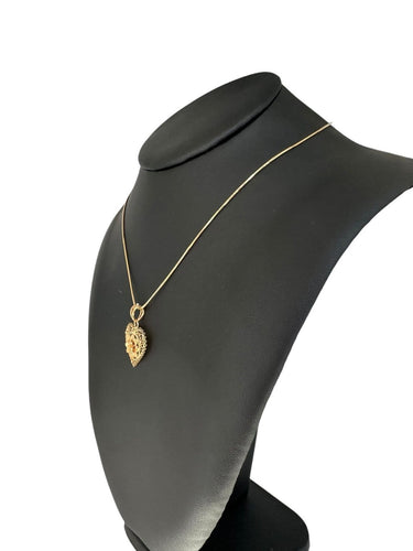 Pendentif traditionnel portugais cœur en or jaune 19 carats 58 Facettes P1831D