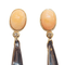 Boucles d'oreilles en or rose, corail, quartz et diamants 58 Facettes TA72