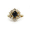 55 Bague marguerite en or jaune, saphir et diamants 58 Facettes 260041SP