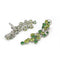 Cascade - Boucles d'oreilles en or blanc, diamants, péridots et tsavorites 58 Facettes 260177R