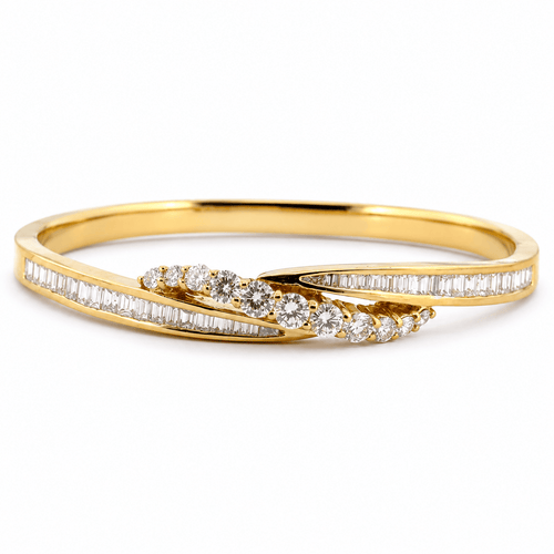 Bracelet jonc en or jaune 18 carats et diamants 58 Facettes 90952