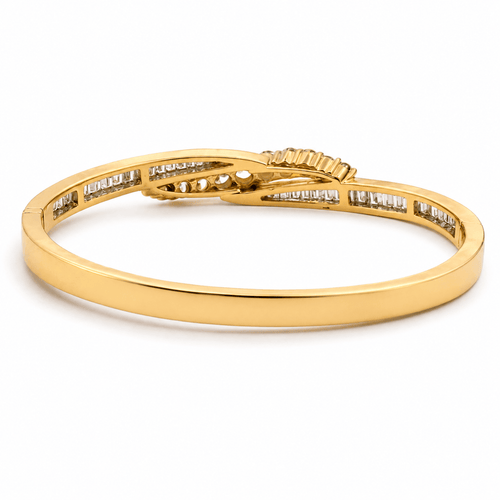 Bracelet jonc en or jaune 18 carats et diamants 58 Facettes 90952