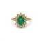 51 Bague marguerite en or jaune, émeraude et diamants 58 Facettes 260189R