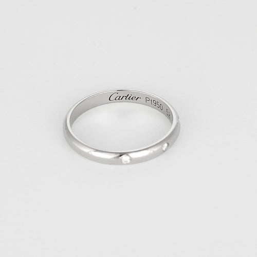 52 Cartier Alliance 1895 - Alliance en platine et diamants 58 Facettes EDSR-6