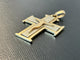 Crucifix portugais ancien en or jaune et blanc 19 carats 58 Facettes P1641D
