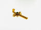 Croix portugaise Art déco - Pendentif en or jaune et émeraude 58 Facettes P1622D