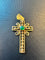 Croix portugaise Art déco - Pendentif en or jaune et émeraude 58 Facettes P1622D