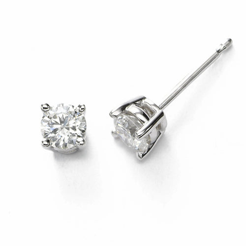 Embrace - Boucles d'oreilles solitaires en or blanc 18K et diamants 58 Facettes Earrings-002