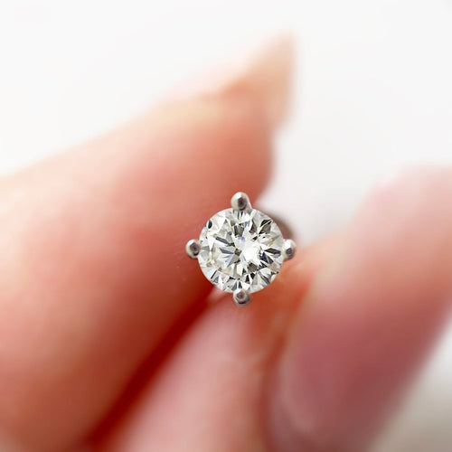 Embrace - Boucle d'oreille solitaire en or blanc 18 ct et diamant 58 Facettes Earrings-004