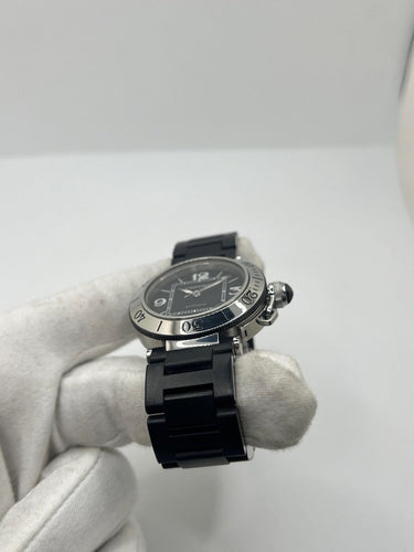 Cartier Pasha Seatimer - Montre en acier cadran noir 58 Facettes 2141