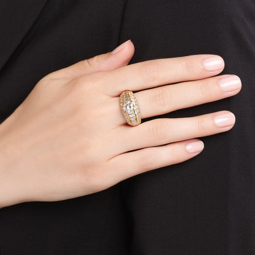 56.5 Cartier Gina - Bague cocktail en or jaune 18k et diamants 58 Facettes 294