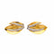 Boucles d'oreilles Feuilles - Boucles d'oreilles en or jaune, or blanc et diamants 58 Facettes 35798