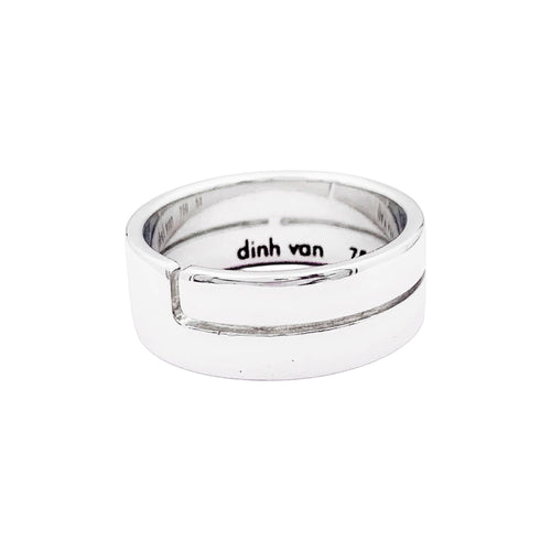 Bague 52 Dinh Van Seventies - Bague bandeau en or blanc 58 Facettes 35873
